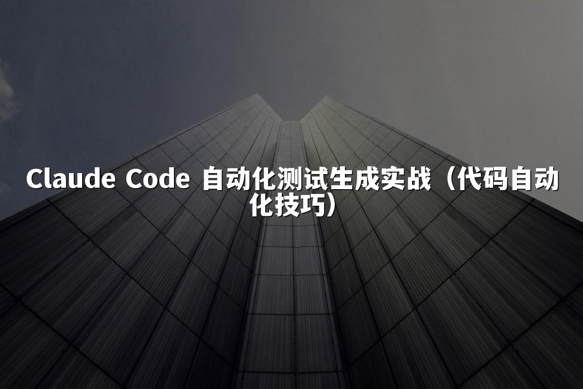Claude Code 自动化测试生成实战(代码自动化技巧)