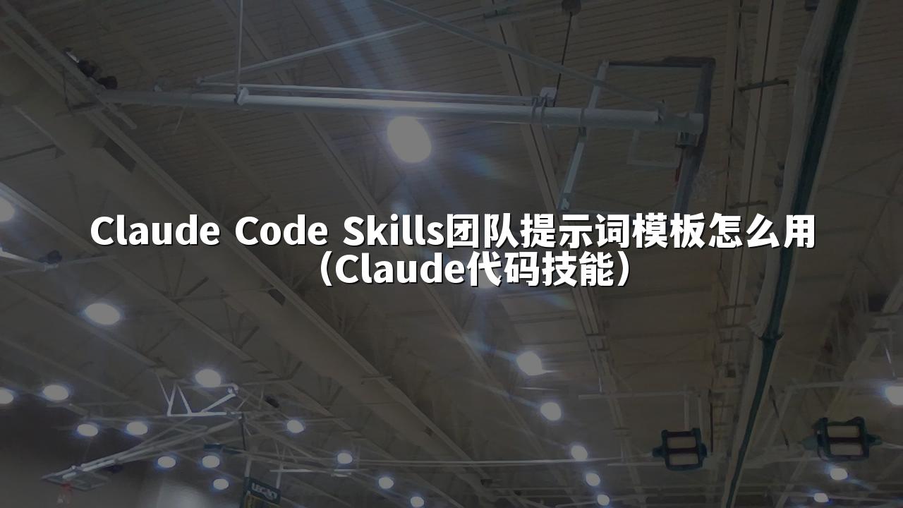 Claude Code Skills团队提示词模板怎么用（Claude代码技能）