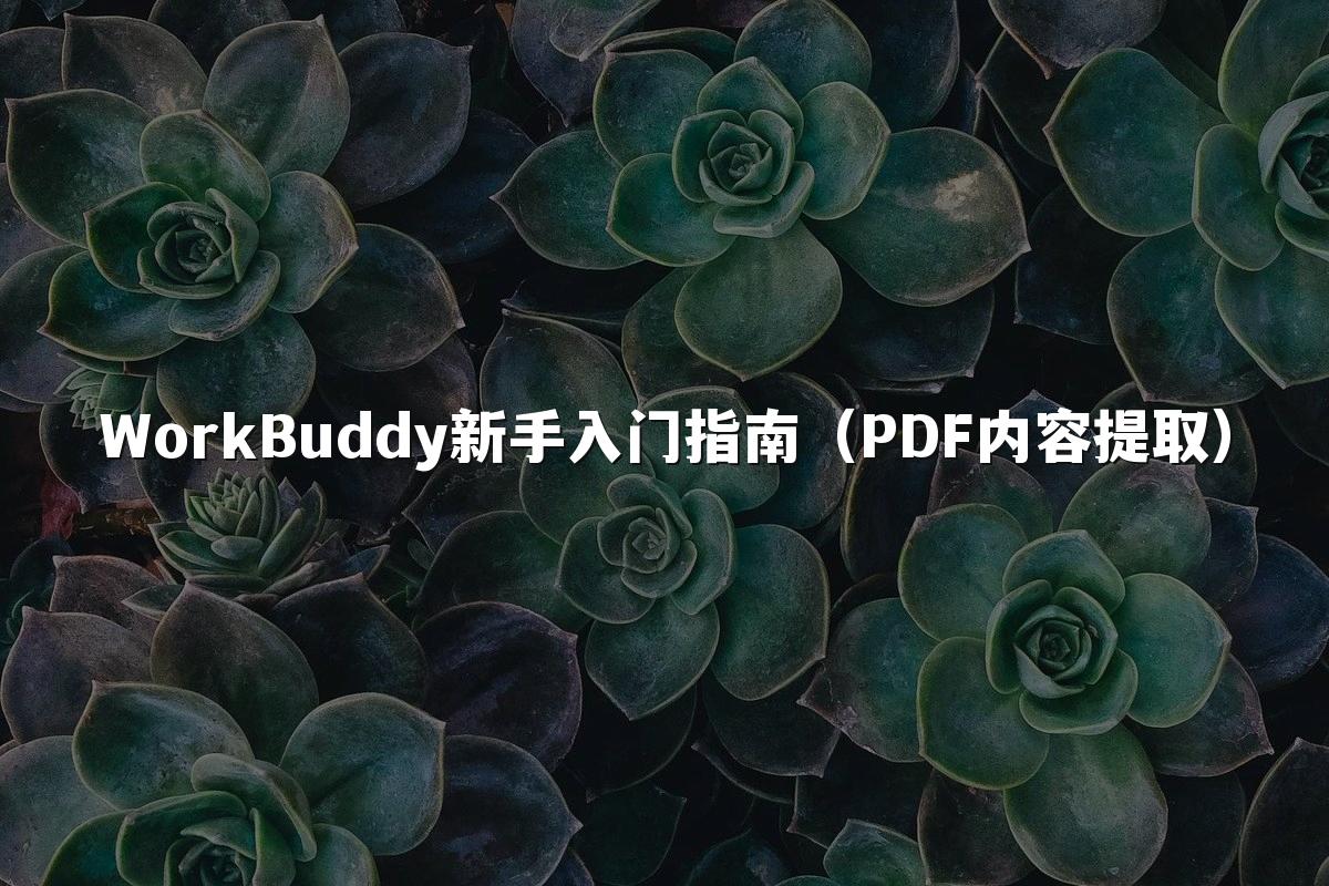 WorkBuddy新手入门指南(PDF内容提取)