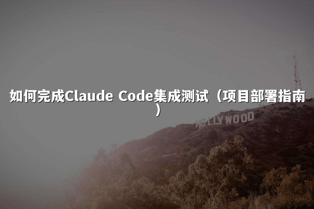 如何完成Claude Code集成测试（项目部署指南）