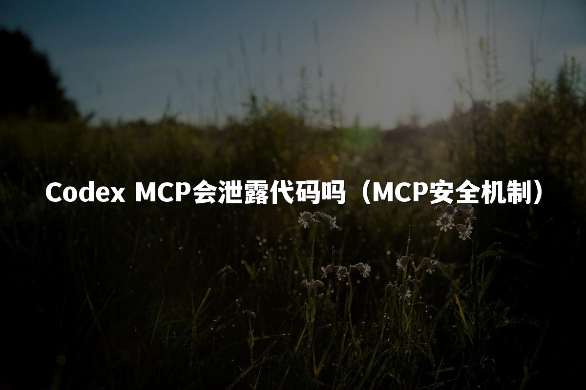 Codex MCP会泄露代码吗(MCP安全机制)