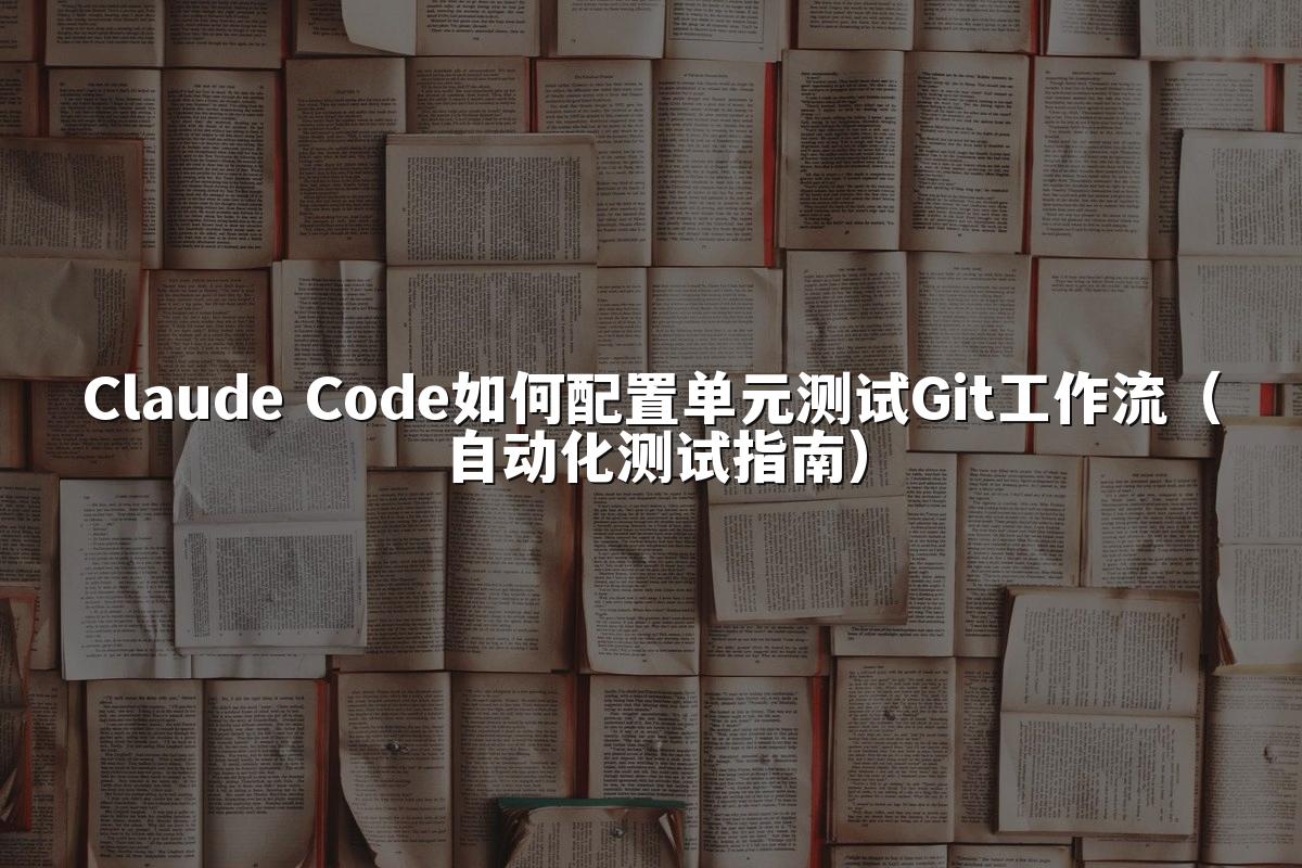 Claude Code如何配置单元测试Git工作流（自动化测试指南）