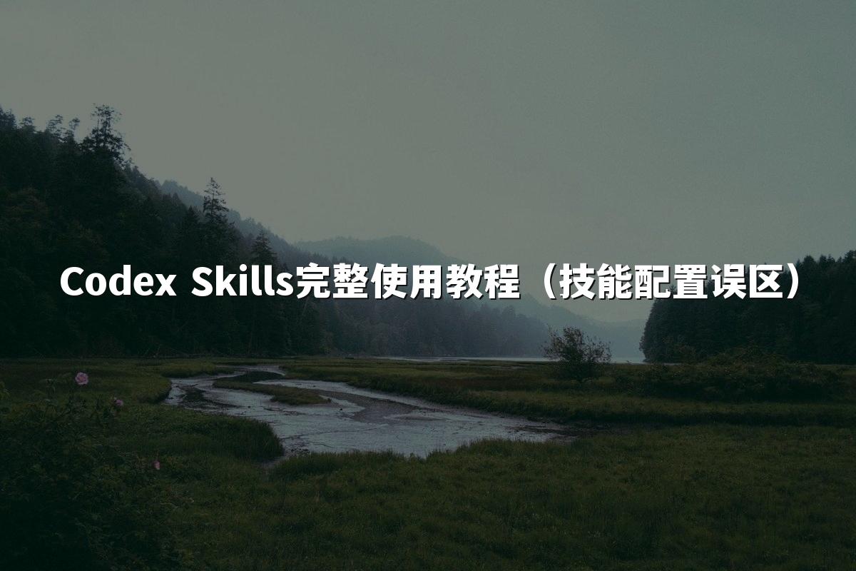 Codex Skills完整使用教程（技能配置误区）