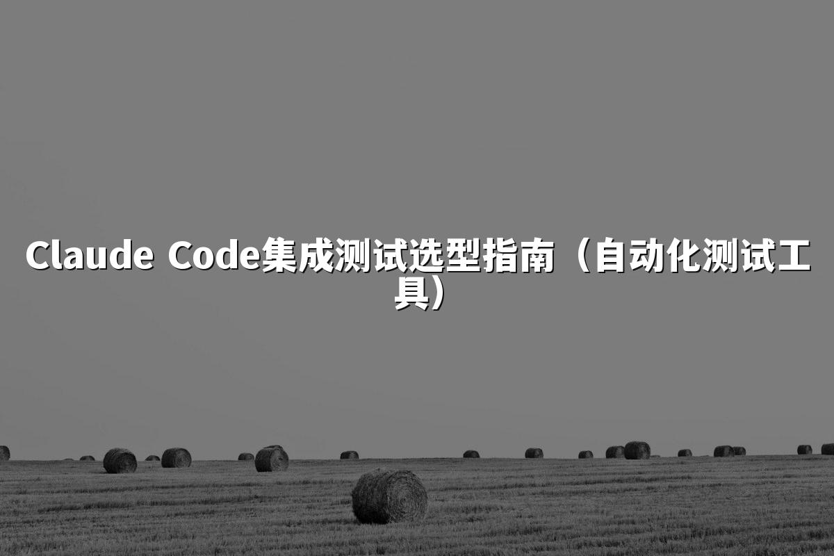 Claude Code集成测试选型指南（自动化测试工具）