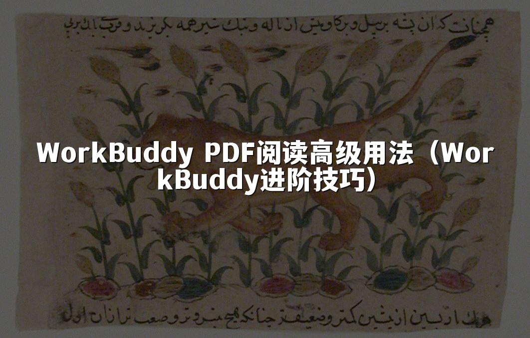 WorkBuddy PDF阅读高级用法（WorkBuddy进阶技巧）