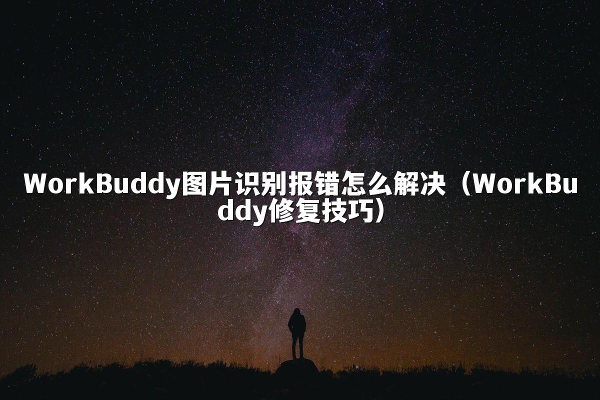 WorkBuddy图片识别报错怎么解决(WorkBuddy修复技巧)