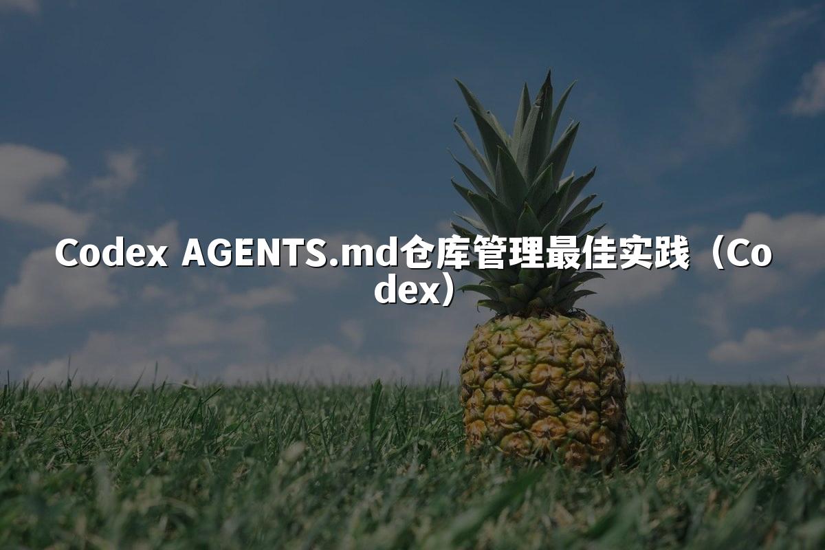 Codex AGENTS.md仓库管理最佳实践（Codex）