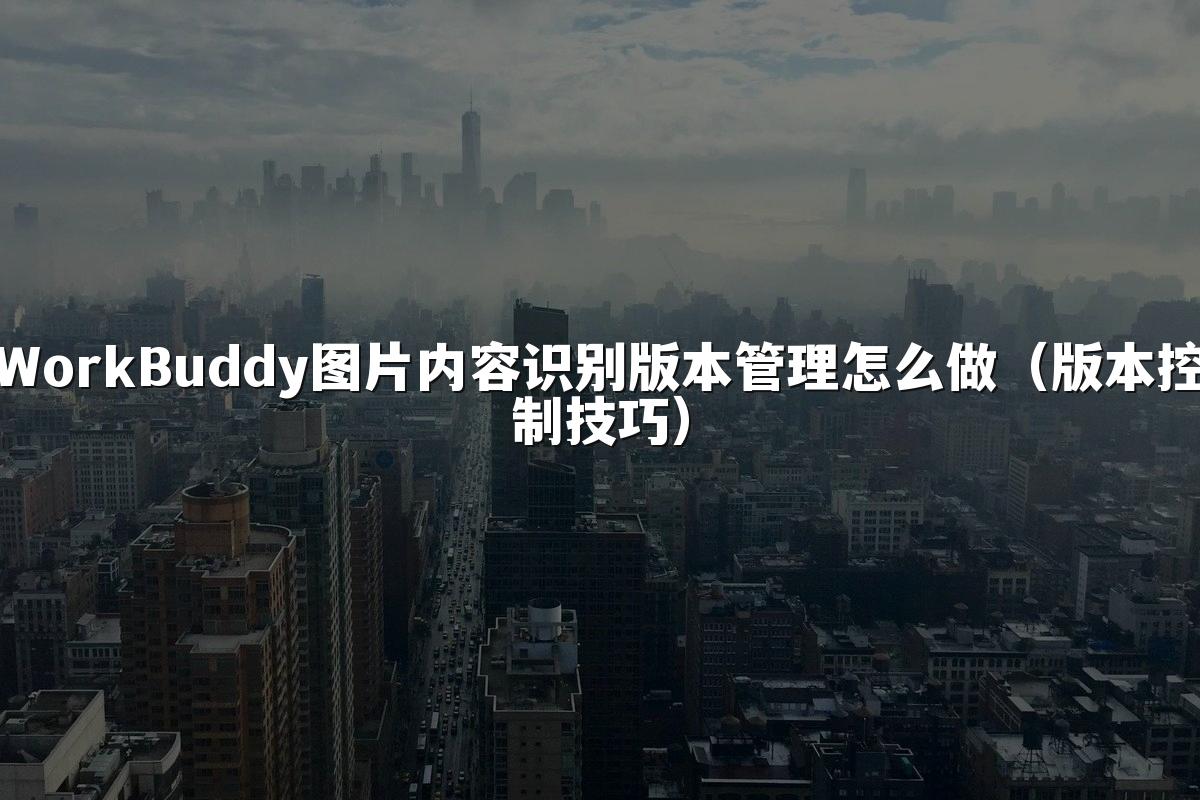 WorkBuddy图片内容识别版本管理怎么做(版本控制技巧)