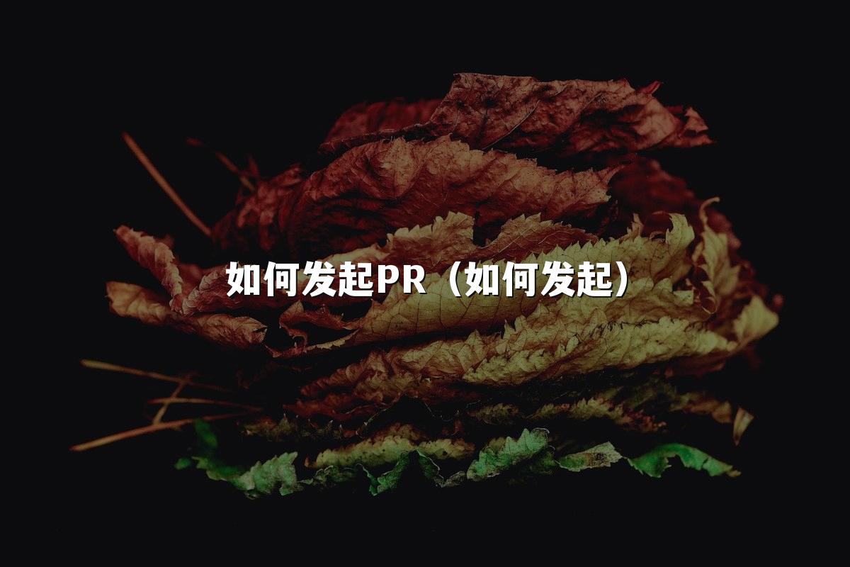 如何发起PR（如何发起）
