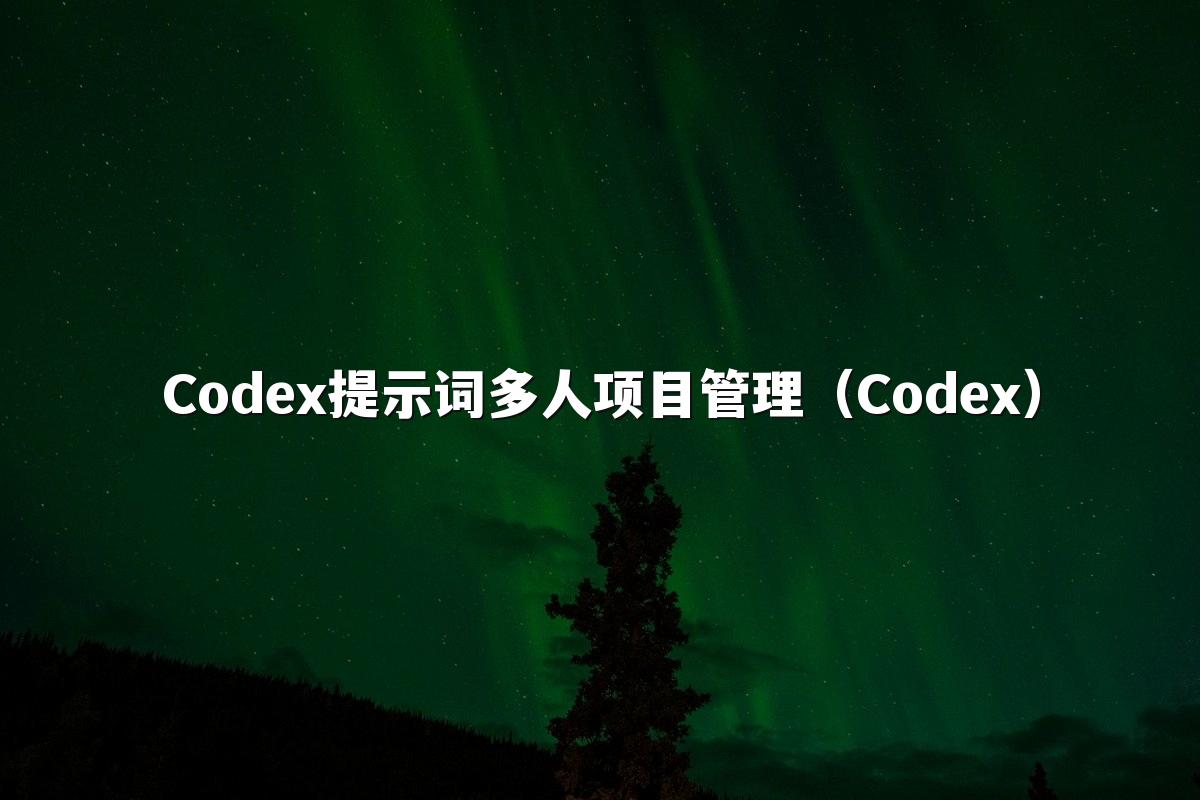 Codex提示词多人项目管理(Codex)