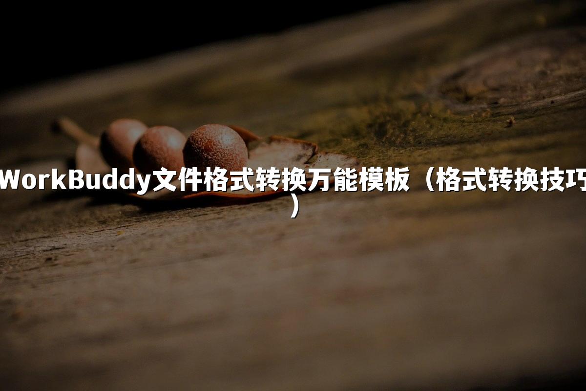 WorkBuddy文件格式转换万能模板（格式转换技巧）