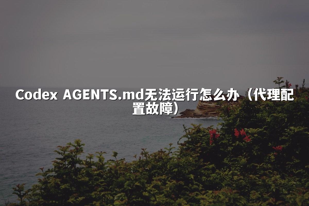 Codex AGENTS.md无法运行怎么办（代理配置故障）