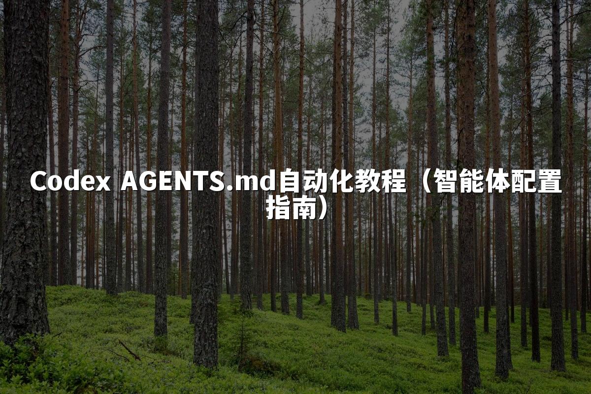 Codex AGENTS.md自动化教程（智能体配置指南）