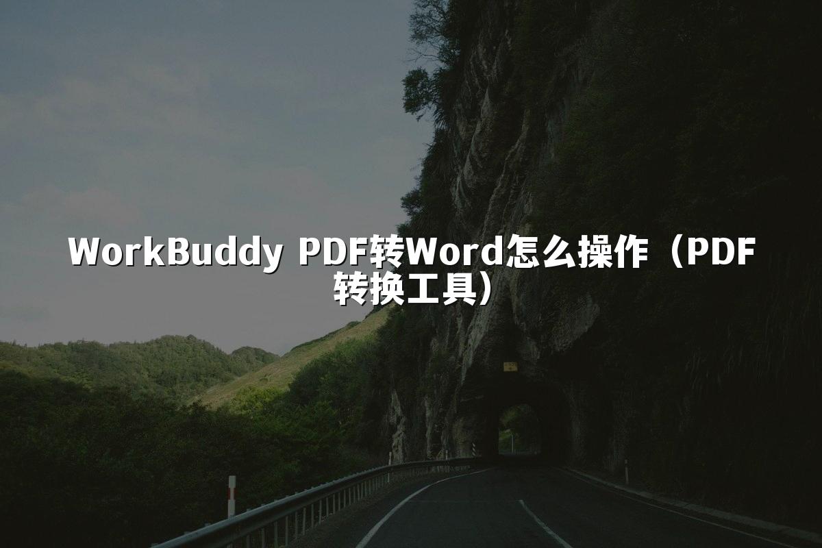 WorkBuddy PDF转Word怎么操作(PDF转换工具)