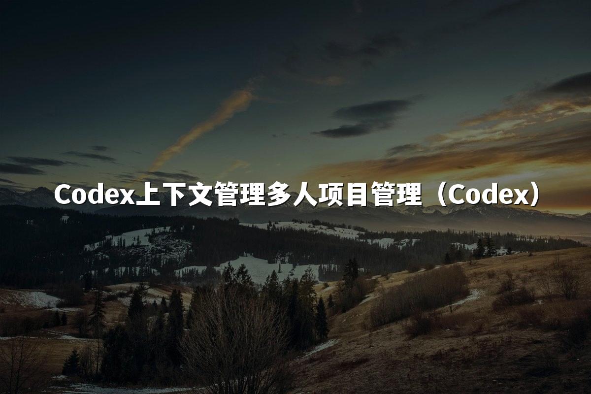 Codex上下文管理多人项目管理（Codex）