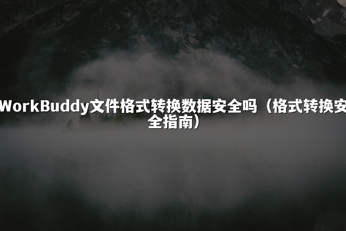 WorkBuddy文件格式转换数据安全吗(格式转换安全指南)