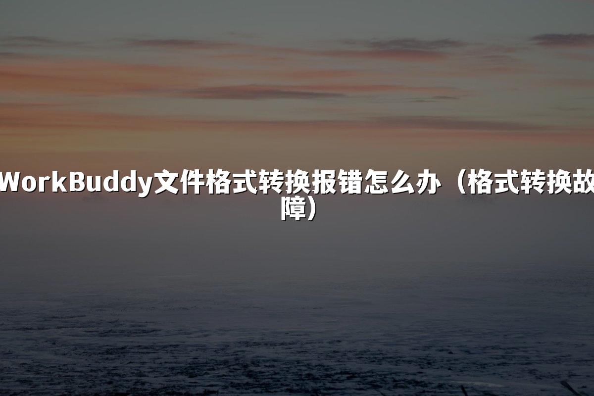 WorkBuddy文件格式转换报错怎么办（格式转换故障）