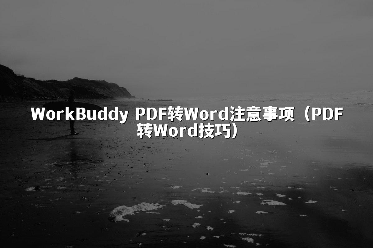 WorkBuddy PDF转Word注意事项(PDF转Word技巧)