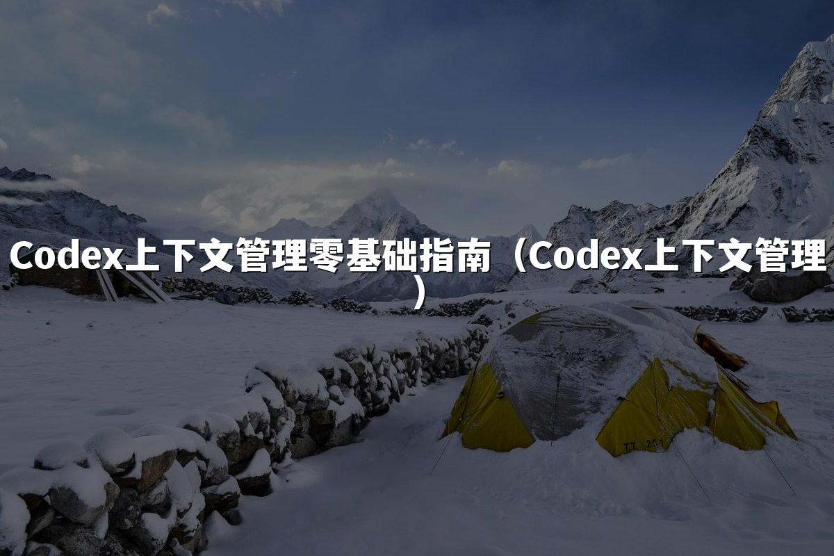 Codex上下文管理零基础指南（Codex上下文管理）