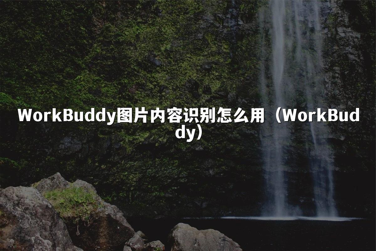 WorkBuddy图片内容识别怎么用(WorkBuddy)