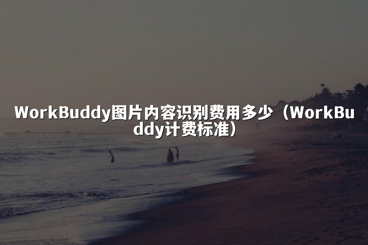 WorkBuddy图片内容识别费用多少(WorkBuddy计费标准)