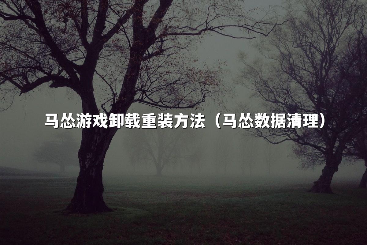 马怂游戏卸载重装方法(马怂数据清理)