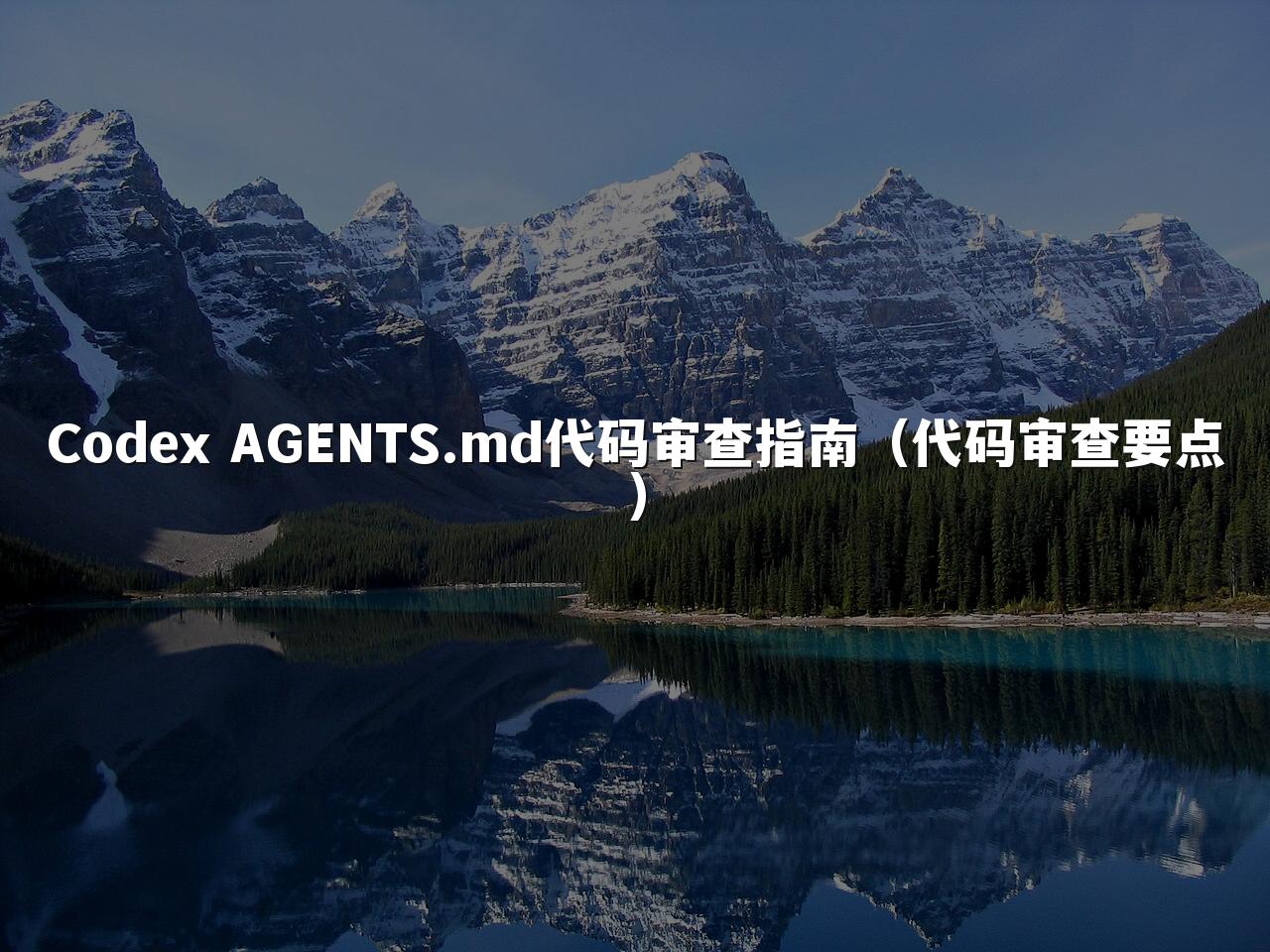 Codex AGENTS.md代码审查指南（代码审查要点）