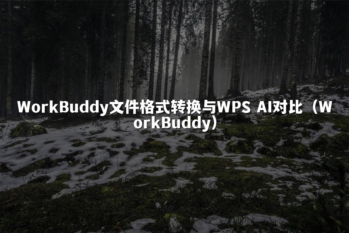 WorkBuddy文件格式转换与WPS AI对比(WorkBuddy)