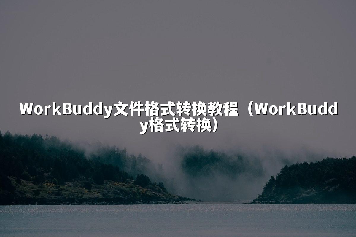 WorkBuddy文件格式转换教程（WorkBuddy格式转换）