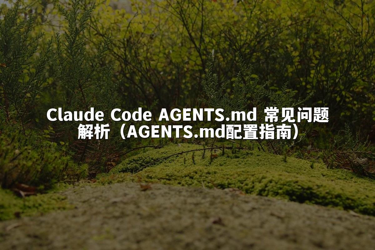Claude Code AGENTS.md 常见问题解析（AGENTS.md配置指南）