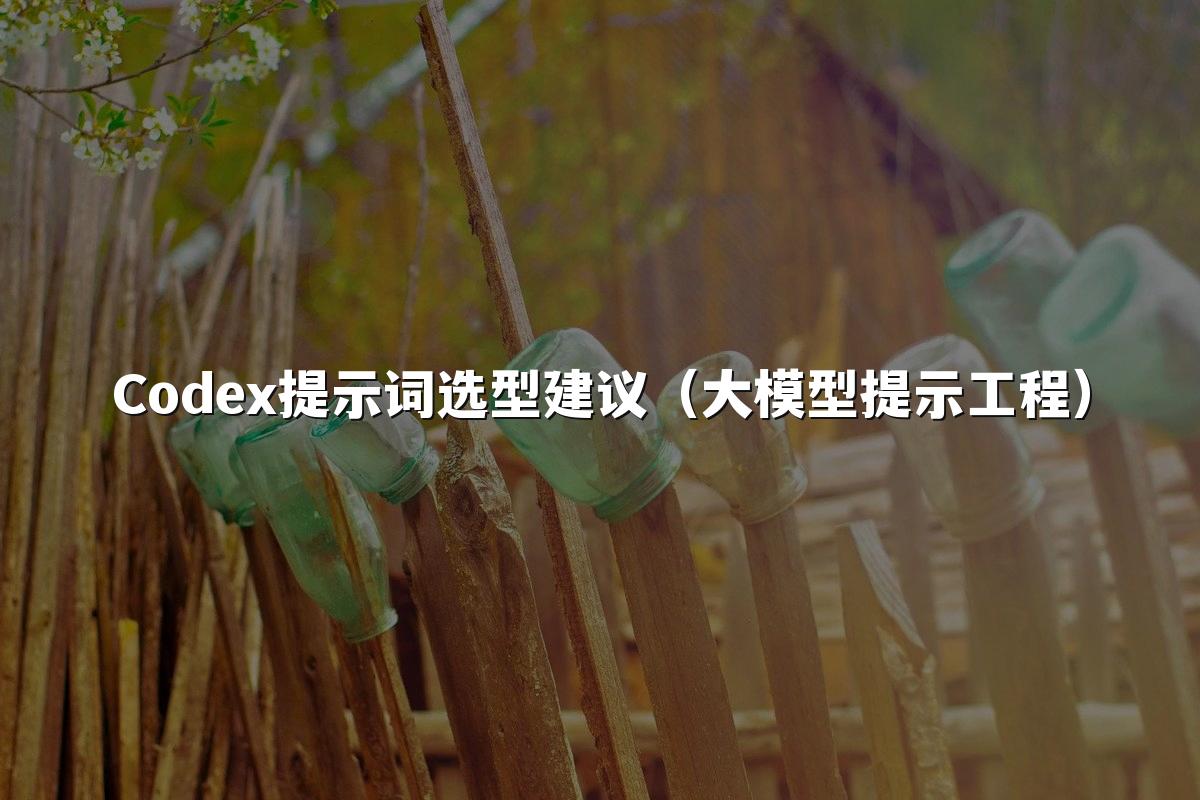 Codex提示词选型建议（大模型提示工程）
