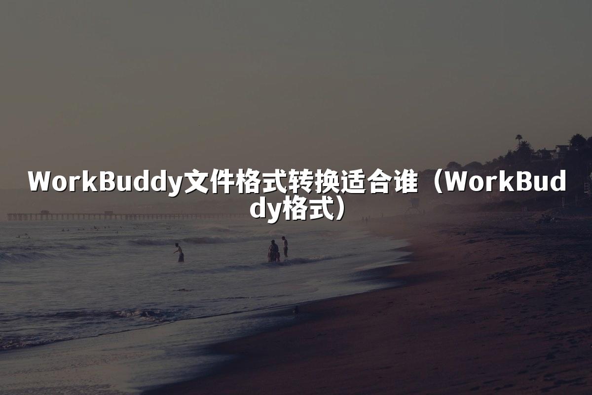 WorkBuddy文件格式转换适合谁（WorkBuddy格式）