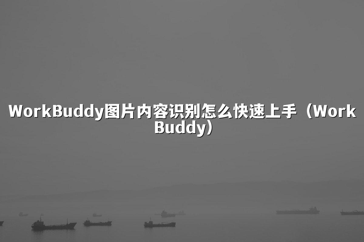 WorkBuddy图片内容识别怎么快速上手(WorkBuddy)