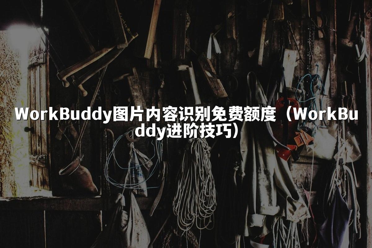 WorkBuddy图片内容识别免费额度(WorkBuddy进阶技巧)