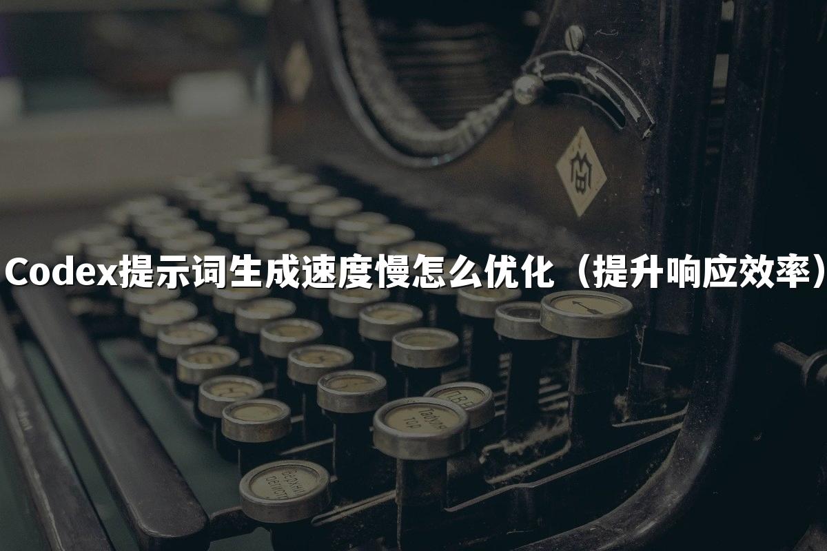Codex提示词生成速度慢怎么优化（提升响应效率）