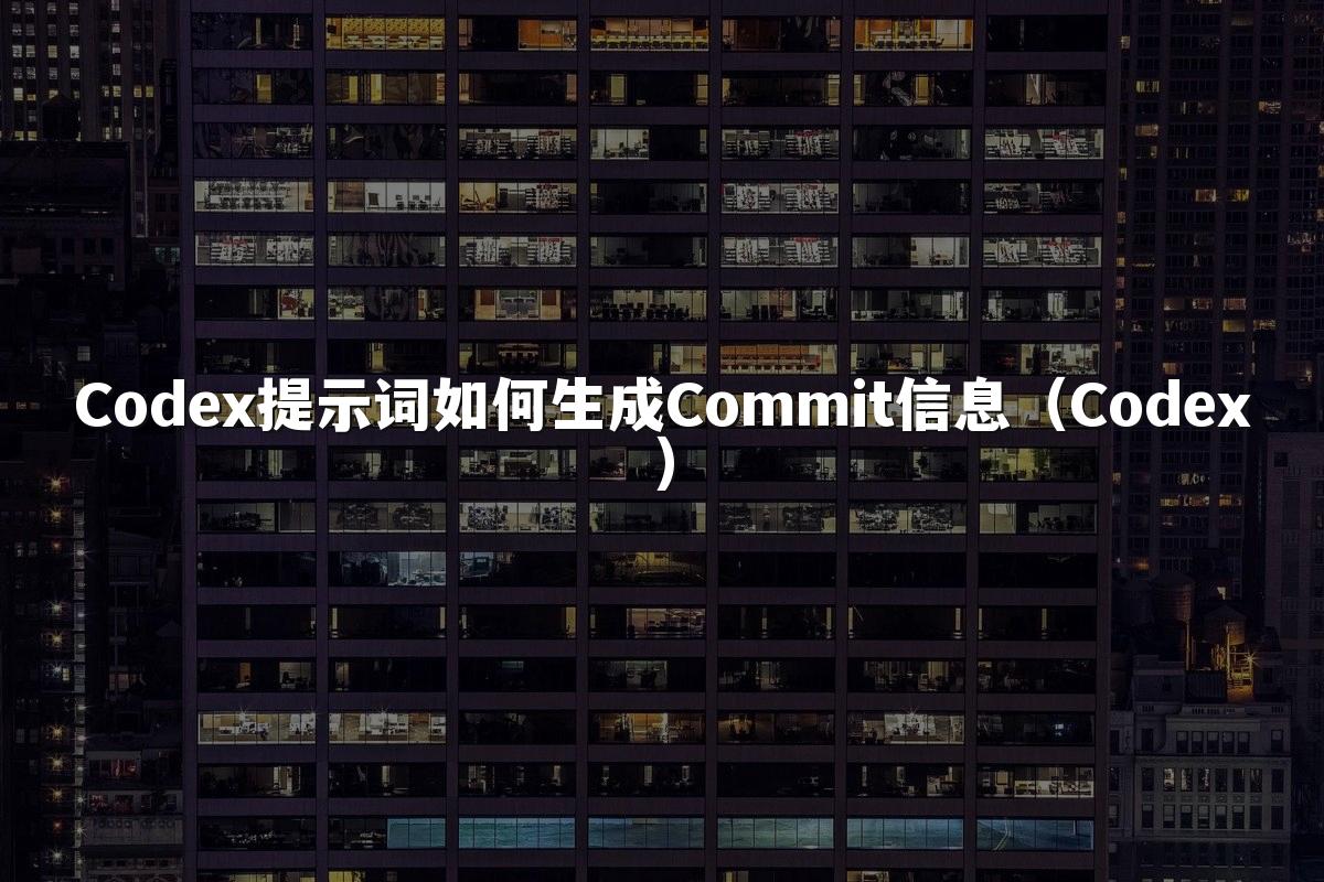 Codex提示词如何生成Commit信息(Codex)