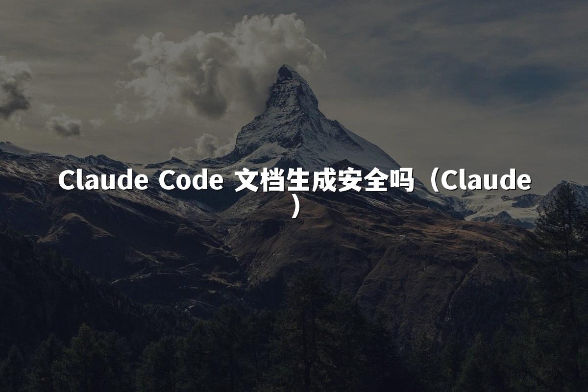 Claude Code 文档生成安全吗（Claude）