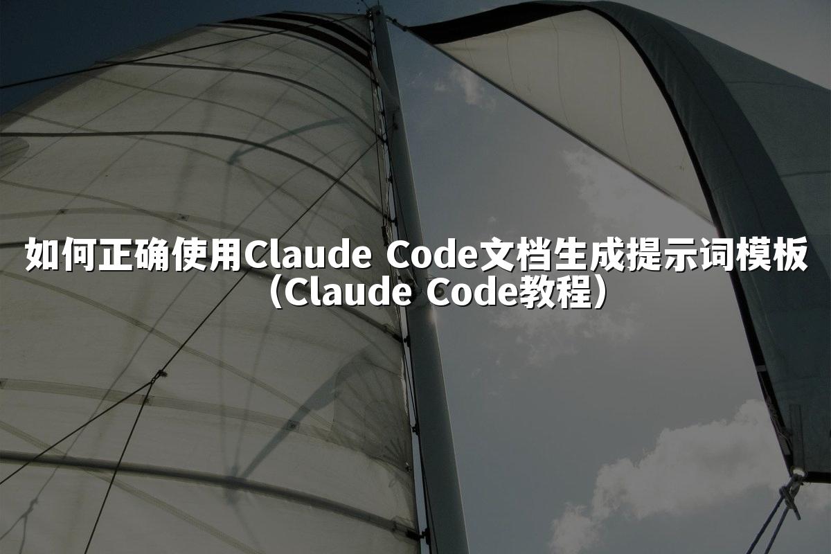 如何正确使用Claude Code文档生成提示词模板(Claude Code教程)