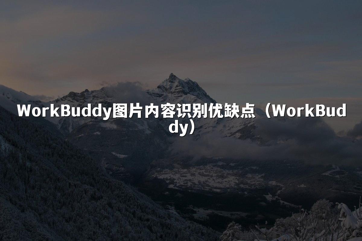 WorkBuddy图片内容识别优缺点(WorkBuddy)