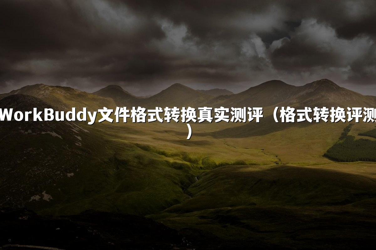 WorkBuddy文件格式转换真实测评（格式转换评测）