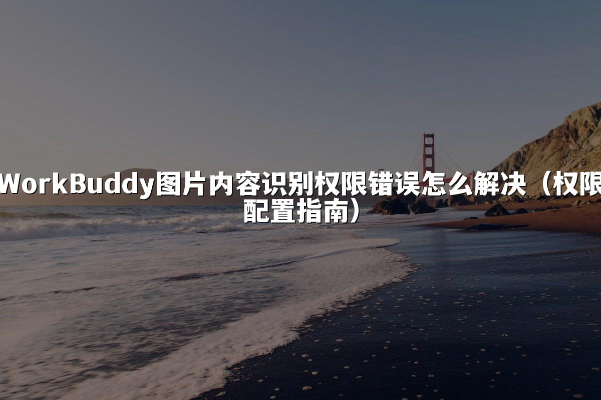 WorkBuddy图片内容识别权限错误怎么解决(权限配置指南)