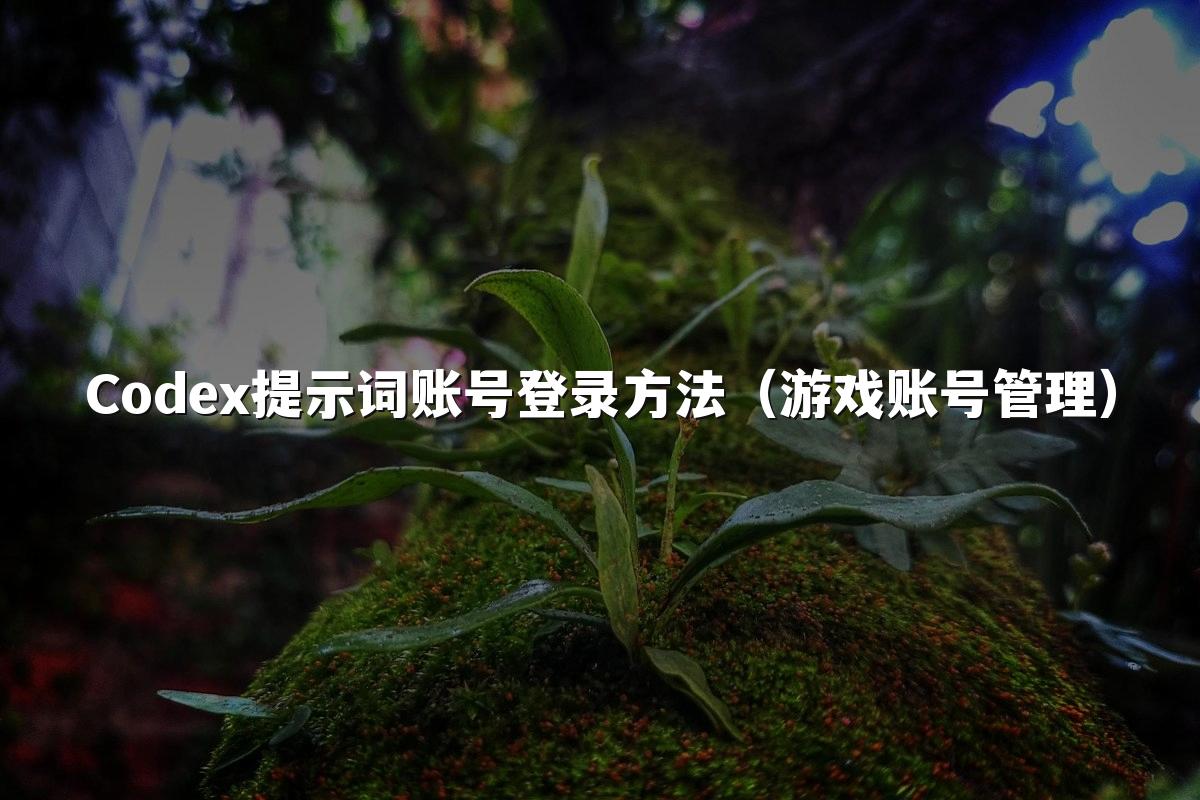 Codex提示词账号登录方法(游戏账号管理)