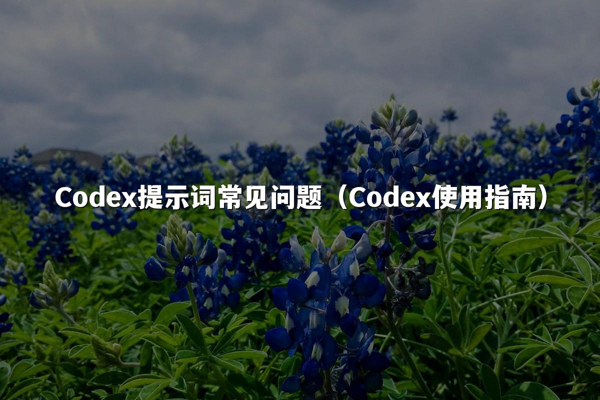 Codex提示词常见问题（Codex使用指南）