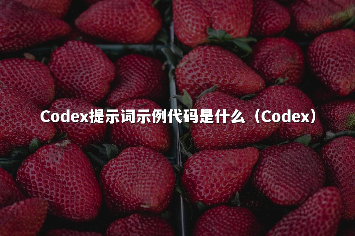 Codex提示词示例代码是什么（Codex）