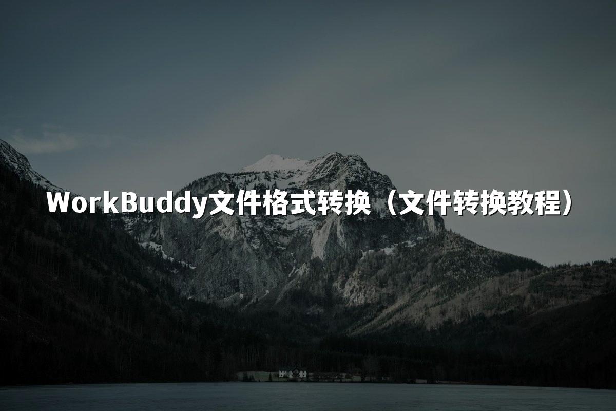 WorkBuddy文件格式转换(文件转换教程)