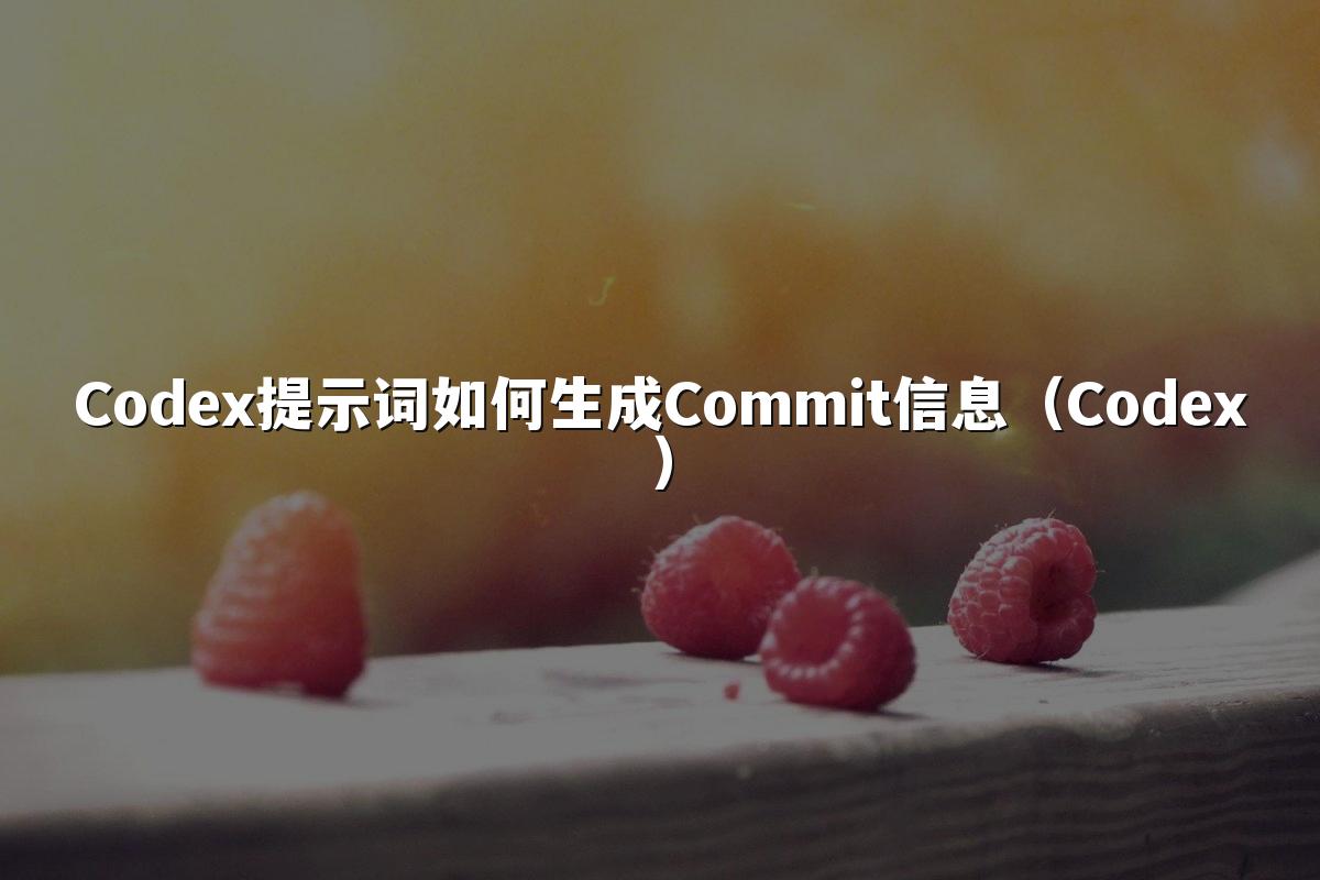 Codex提示词如何生成Commit信息（Codex）