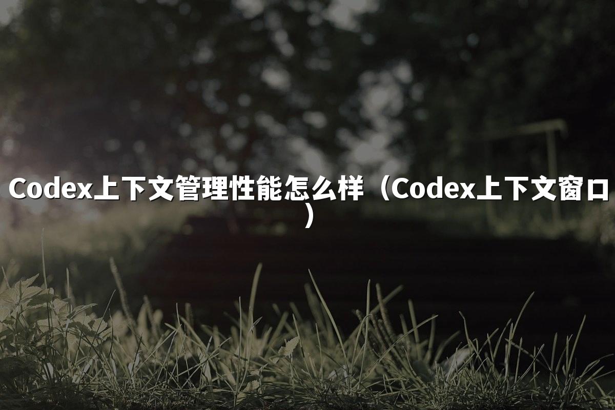 Codex上下文管理性能怎么样(Codex上下文窗口)