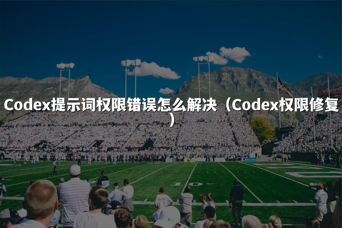 Codex提示词权限错误怎么解决（Codex权限修复）