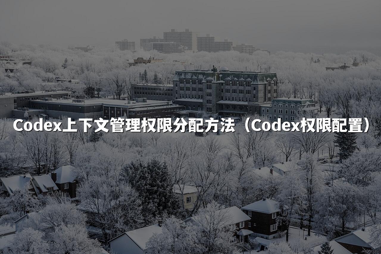 Codex上下文管理权限分配方法(Codex权限配置)
