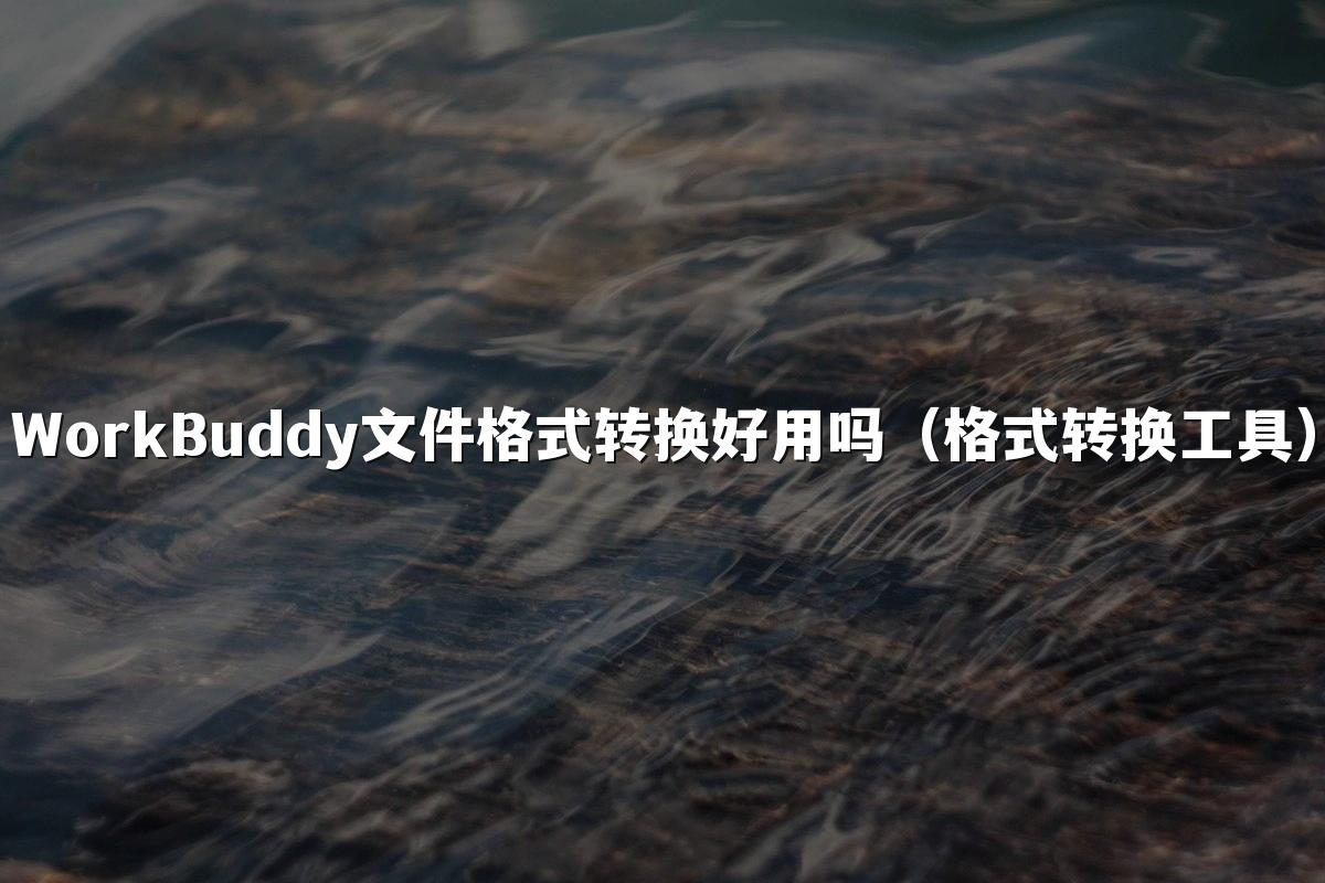 WorkBuddy文件格式转换好用吗（格式转换工具）